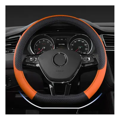 (Orange) Car D Shape Steering Wheel Cover Universal Volant Braid on the Steering-wheel