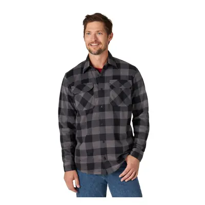 Wrangler Authentics Men's Long Sleeve Heavyweight Fleece Shirt Gray Bu