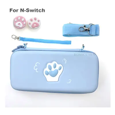 (Blue for Switch) Cat Paw Bag for Nintendos NS Lite Console Joycons Protect Game Bag For NS Swit