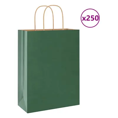 (green, x x cm/ pcs) vidaXL Paper Bags pcs with Handles Yellow 26x17x25 cm Paper Grocery Bag