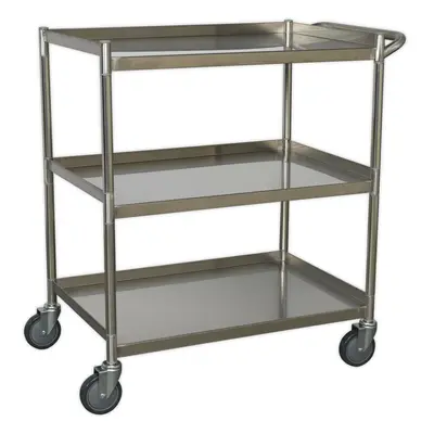 3 Level Stainless Steel Workshop Trolley - x x 862mm - 30kg Per Shelf