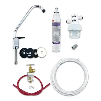 3M Drinking Water Filter Kit (Bacteria Rated Filter) Full DIY System with Chrome Lever Tap