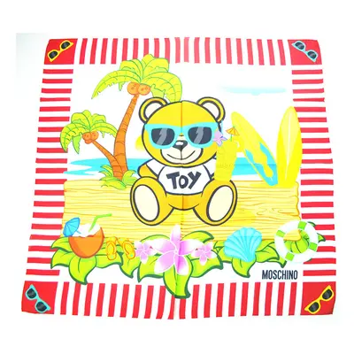 Moschino Toy Bear Island Silk Scarf - Red