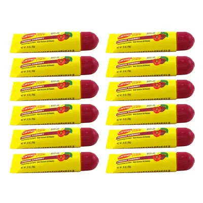 Carmex Lip Balm Tube Fresh Cherry SPF#15 0.35 Ounce (12 Pack)