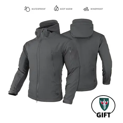 (LY GR Jacket, M) Tactical Jacket Fleece Winter Men Hiking Jackets Windbreaker Waterproof Soft S