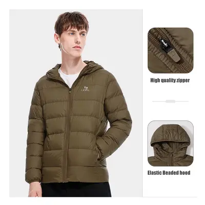 (Brown-M, XXXL) GOLDEN CAMEL Jacket for Women and Men Waterproof Outdoor Warm Duck Down Jacket H