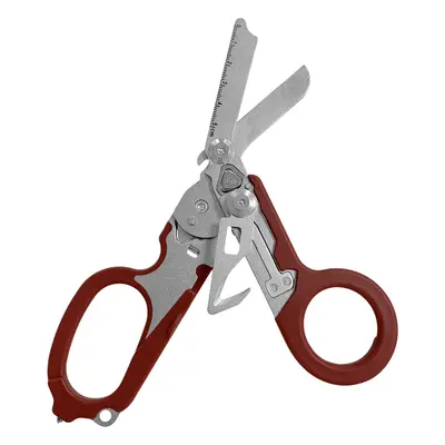 (Red) Multifunction Portable Emergency Shears with Lock Latch Tactical Folding Scissors Outdoor 