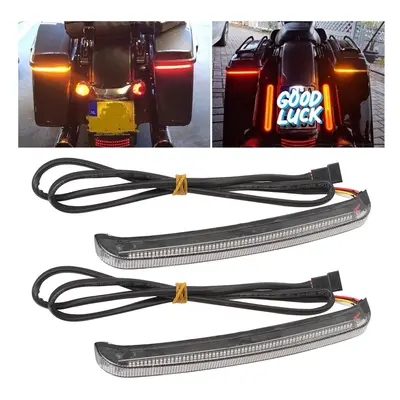 Motorcycle LED Saddlebag Brake Flowing Turn Signal Accent Light For Harley CVO Touring Electra R