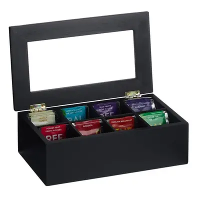 Black tea box with compartments