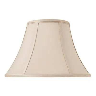 16" Inch Luxury Bowed Tapered Lamp Shade Traditional Oyster Silk Fabric & White