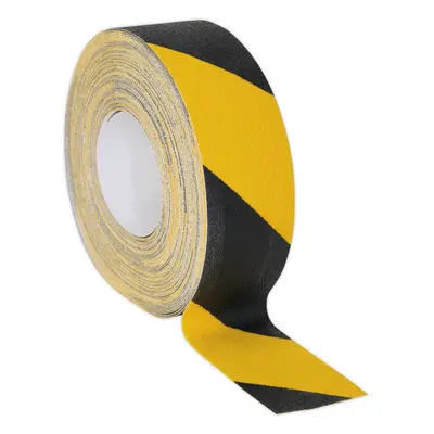 50mm x 18m Black & Yellow HAZARD Anti Slip Tape Roll Slippery Surfaces Adhesive