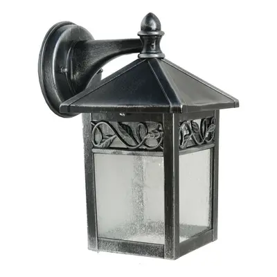 Outdoor IP44 Wall Light Sconce Black Silver LED E27 60W Bulb Outside External