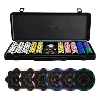 500 Pieces Numbered Clay 13.5g Poker Chips Set with Case