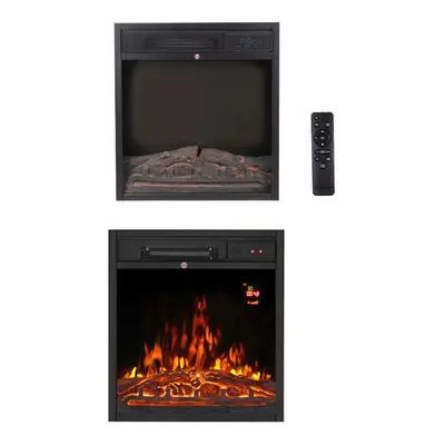 (Fireplace Core Only) Modern Corner Electric Fireplace with Remote Control, Triangle LED Log Fir