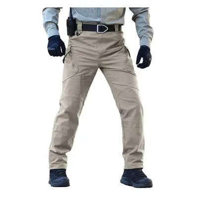 (khaki, XL) Men&apos;s Tactical Military Pants Multi Pockets Stretch Cargo Trousers Casual 97% C