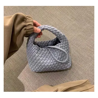 (Haze blue+coin purse+chain) Pure Handmade Woven Small Titt Bag Handbag Female New High -End Min