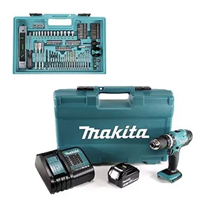 Makita DHP453FX12 18v Combi Drill with 1x 3.0Ah Battery & Pcs Accessory Set, V