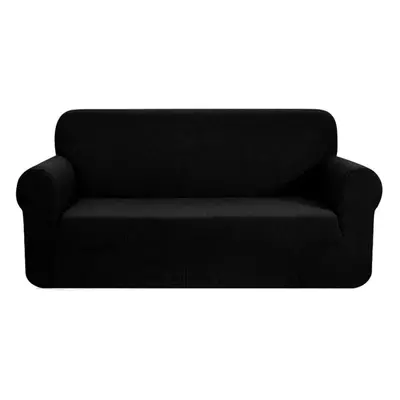 (black, Seater) Thick Elastic Sofa Cover Slipcover For Living Room Stretch Polar Fleece Armchair