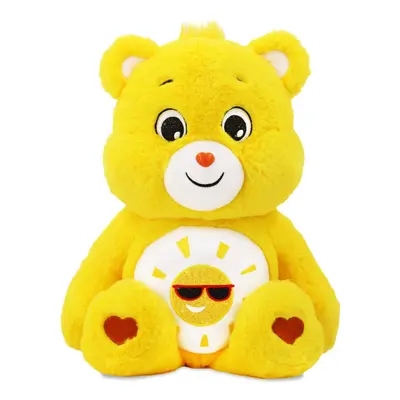 Care Bears 18" Plush - Funshine Bear with Glitter Belly Badge - Soft Huggable Material!