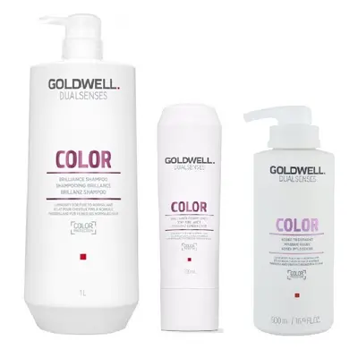 Goldwell Dualsenses Color Shampoo 1000ml, Conditioner 200ml and 60sec Treatment 500ml