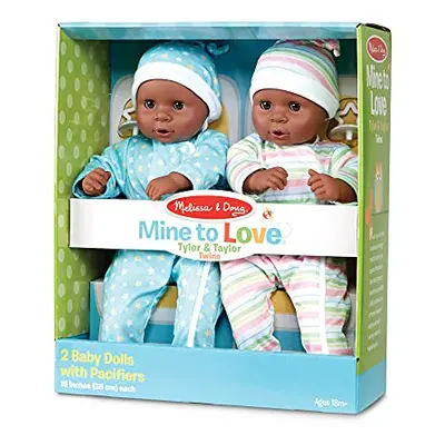 Melissa & Doug Mine to Love Twins Tyler & Taylor Dark Skin-Tone Bo