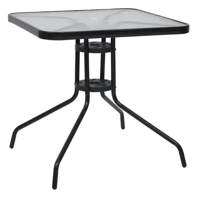 vidaXL Garden Table Black 70x70x70 cm Steel Outdoor Garden Patio Furniture