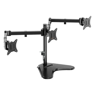 VonHaus Triple Monitor Stand for 17-27" Screens, Three Screen Monitor Desk Mount, Height Adjusta