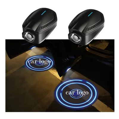 (2 Pcs, for Volkswagen) customizable Led Car Logo Projector Light Welcome Door Lights Rechargeab