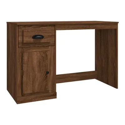 (brown oak) vidaXL Desk Computer Desk Office Writing Desk with Drawer Engineered Wood