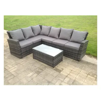 (left corner sofa +oblong table, without covers) high back rattan corner sofa set outdoor furnit