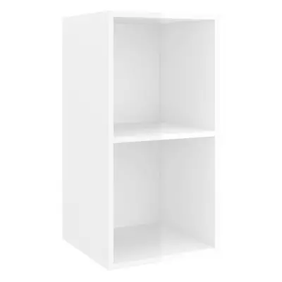 vidaXL Wall-mounted TV Cabinet High Gloss White Engineered Wood Unit Cabinet