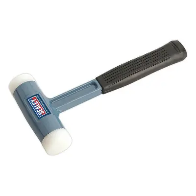 1.75lb Nylon Faced Dead Blow Hammer - Absorbent Rubber Grip - Steel Shot