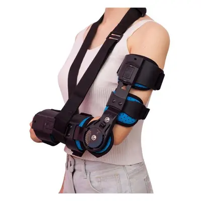 (as the picture, Left Hand) Hinged Elbow Brace With Strap, Adjustable Range Of Motion Elbow Immo