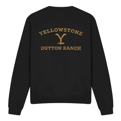 (S, Black) Yellowstone Unisex Adult Arched Logo Sweatshirt