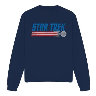 (S, Navy) Star Trek Unisex Adult Enterprise Americana Sweatshirt