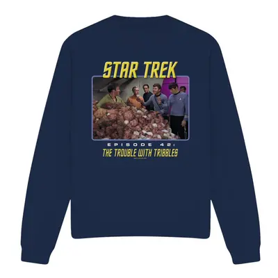 (L, Navy) Star Trek Unisex Adult The Trouble with Tribbles Sweatshirt