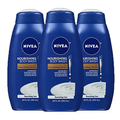 NIVEA Nourishing Care Body Wash with Serum, Pack of 3, Fl Oz