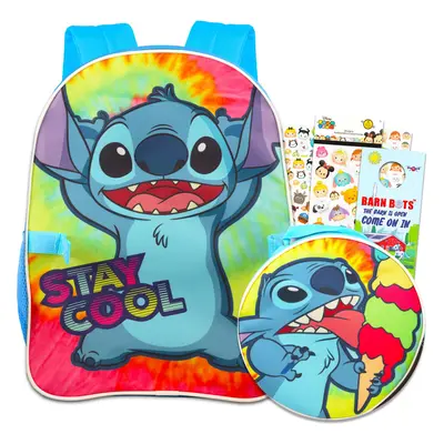 Disney Stitch Backpack and Lunch Bag Set - Bundle with Lilo Backpack Stitch Lunch Box Stickers M