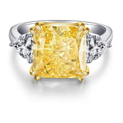 (yellow, 5) Tancise Colors S925 Sterling Silver Ring Women&apos;s Carat Square Ice Cut High Carb