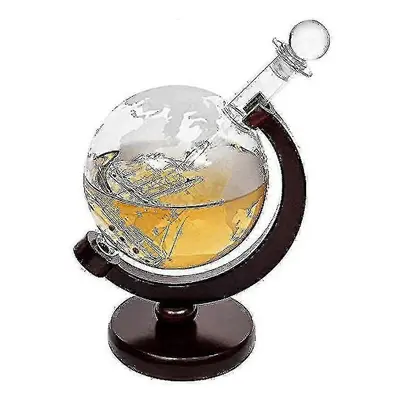 Whiskey Carafe Globus Sailing Ship with World Map 850ml Gift for Men