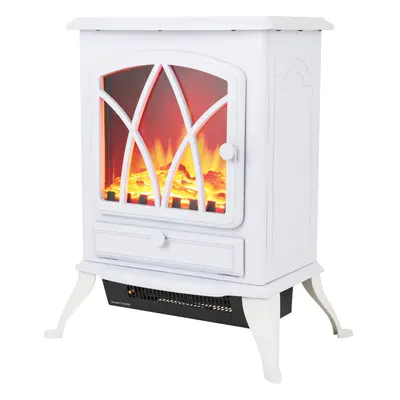 Warmlite WL46018W 2KW Electric Freestanding Stove Fire LED Flame Effect, White