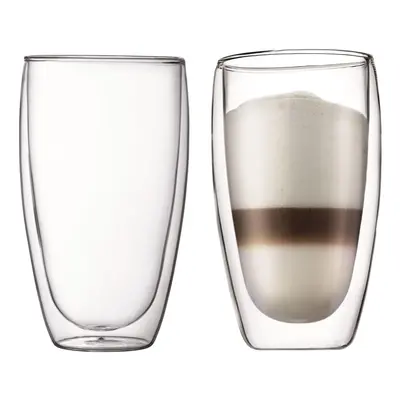 Bodum Pair of PAVINA Double Walled Thermo Glasses 0.45 L, oz - Transparent