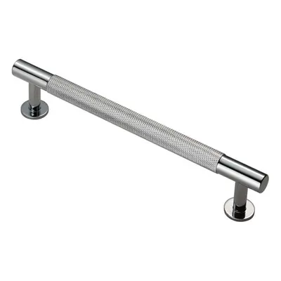 Knurled Bar Door Pull Handle x 13mm 160mm Fixing Centres Chrome