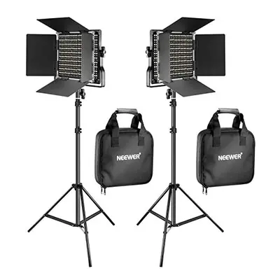 2 Pieces Bicolor LED Video Light and Stand Kit Includes232005600K CRI Dimmable Light with U Brac