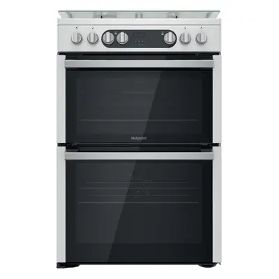 60cm Double Oven Dual Fuel Cooker : Stainless Steel