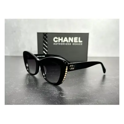 CHANEL CAT-EYE PEARL SUNGLASSES BLACK & GOLD