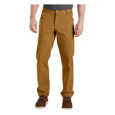 carhartt Mens Rugged Flex Relaxed Fit Duck Dungaree Pant Brown 33W X