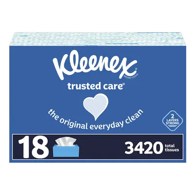 Kleenex Trusted Care Facial Tissues Count Pack of 3 Total Tissues