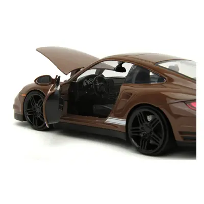 Porsche Turbo Brown and Brown MM Diecast Figure MMs Hollywood Rides Series Diecast Model Car by 