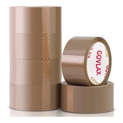 Premium Brown Low Noise Packing Tape - Heavy Duty & Strong Adhesive Ideal for Packing Boxes, Mov